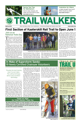 Spring 2013 New York-New Jersey Trail Conference — Connecting People with Nature Since 1920 First Section of Kaaterskill Rail Trail to Open June 1