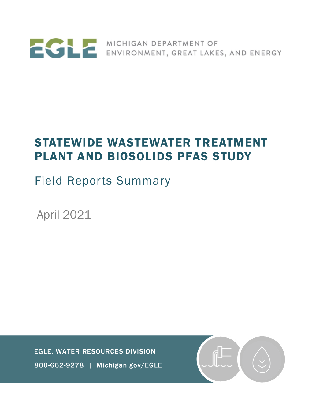 STATEWIDE WASTEWATER TREATMENT PLANT and BIOSOLIDS PFAS STUDY Field