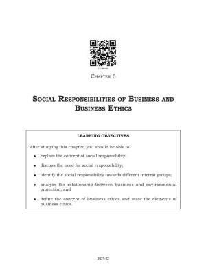 Social Responsibilities of Business and Business Ethics