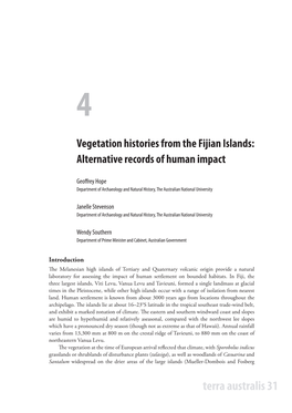 Vegetation Histories from the Fijian Islands: Alternative Records of Human Impact