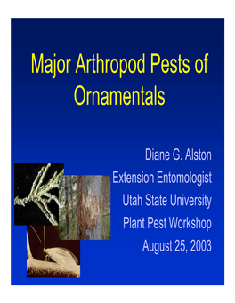 Major Arthropod Pests of Ornamentals