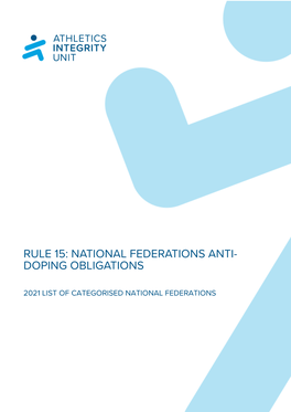 Rule 15: National Federations Anti- Doping Obligations