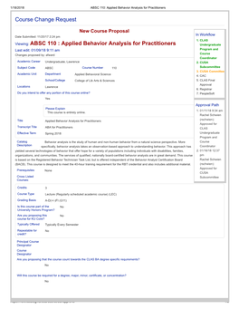 ABSC 110 : Applied Behavior Analysis for Practitioners