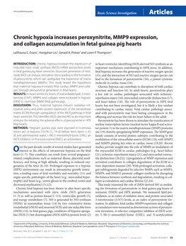 Chronic Hypoxia Increases Peroxynitrite, MMP9 Expression, and Collagen Accumulation in Fetal Guinea Pig Hearts