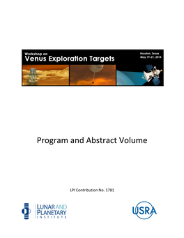 Workshop on Venus Exploration Targets