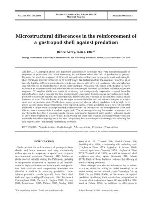 Microstructural Differences in the Reinforcement of a Gastropod Shell Against Predation