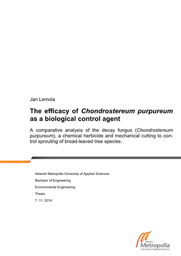 Chondrostereum Purpureum As a Biological Control Agent