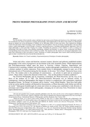 Proto Modern Photography Innovation and Beyond1