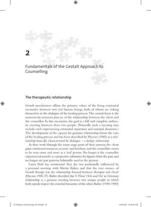 Fundamentals of the Gestalt Approach to Counselling