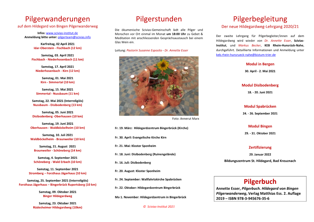 Flyer Pilgerprogramm 2021