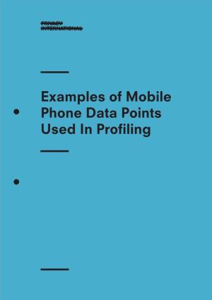 Examples of Mobile Phone Data Points Used in Profiling