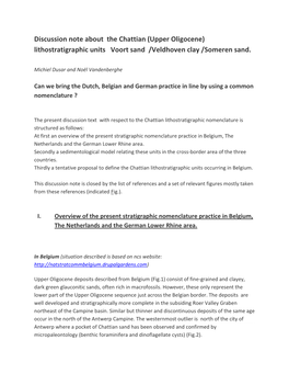 Upper Oligocene) Lithostratigraphic Units Voort Sand /Veldhoven Clay /Someren Sand