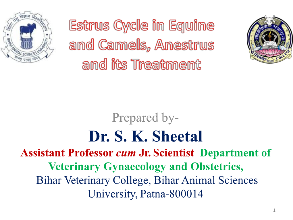 Estrous Cycle in Equine and Camels