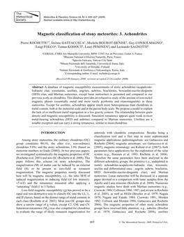 Magnetic Classification of Stony Meteorites: 3