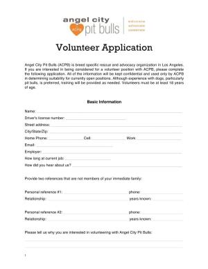 Volunteer Application