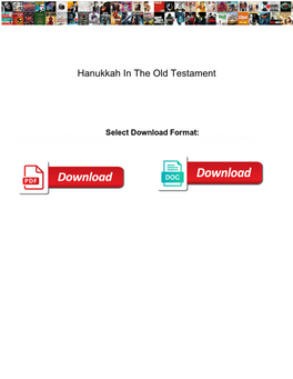 Hanukkah in the Old Testament