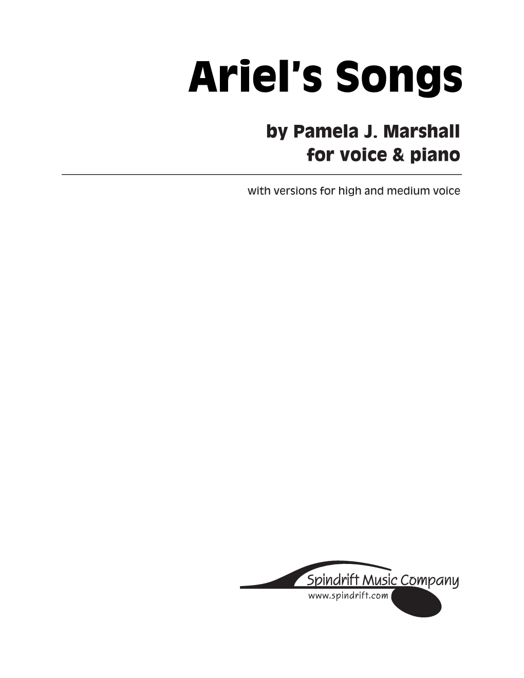 Ariel's Songs for Voice and Piano