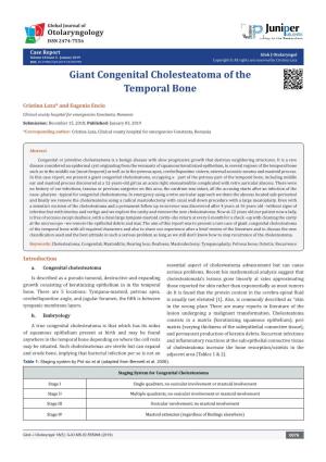 Giant Congenital Cholesteatoma of the Temporal Bone