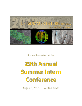 Papers Presented at the August 8, 2013 — Houston, Texas