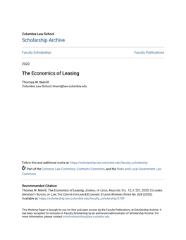 The Economics of Leasing