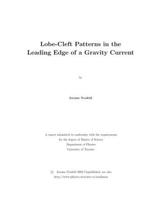 Lobe-Cleft Patterns in the Leading Edge of a Gravity Current