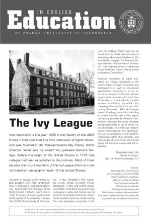 The Ivy League the Drawbacks of Affirmative Action), Serious Misconceptions (I.E