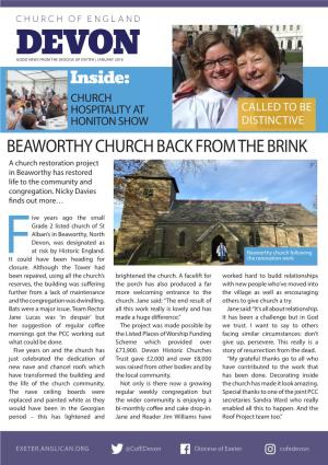 BEAWORTHY CHURCH BACK from the BRINK a Church Restoration Project in Beaworthy Has Restored Life to the Community and Congregation