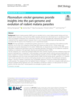 Plasmodium Vinckei Genomes Provide Insights Into the Pan-Genome and Evolution of Rodent Malaria Parasites