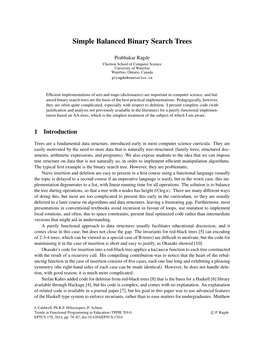 Simple Balanced Binary Search Trees