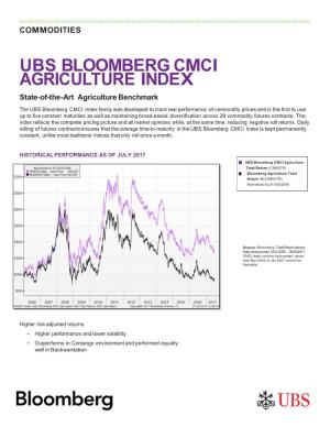 Ubs Bloomberg Cmci Agriculture Index