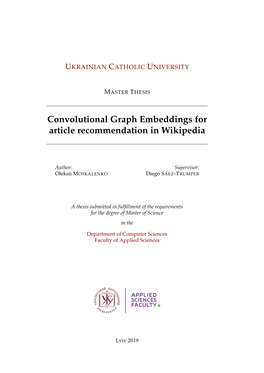 Convolutional Graph Embeddings for Article Recommendation in Wikipedia