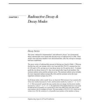 Radioactive Decay & Decay Modes