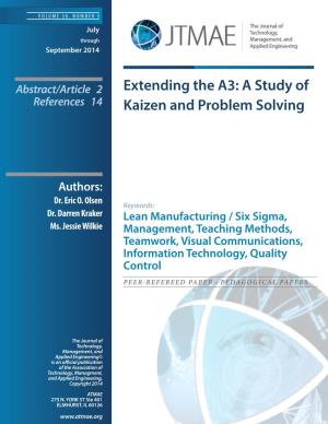 Extending the A3: a Study of Kaizen and Problem Solving