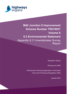 M42 Junction 6 Improvement Scheme Number TR010027 Volume 6 6.3