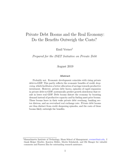 Private Debt Booms and the Real Economy: Do the Benefits Outweigh the Costs?