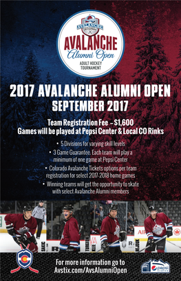 2017 Avalanche Alumni Open September 2017