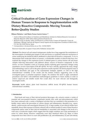 Critical Evaluation of Gene Expression Changes in Human Tissues In
