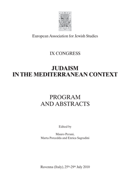 Program and Abstracts Judaism in The