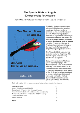 The Special Birds of Angola 500 Free Copies for Angolans