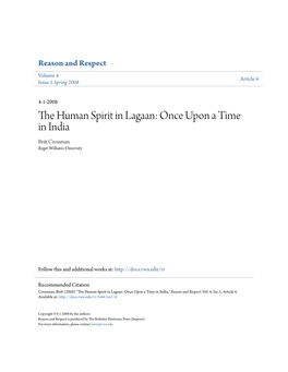 The Human Spirit in Lagaan: Once Upon a Time in India