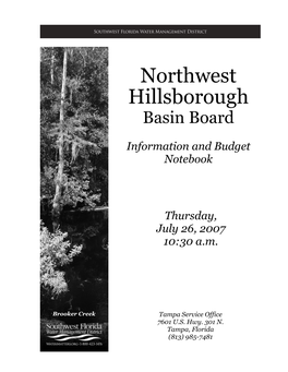 Northwest Hillsborough Basin Board Information Notebook 07/19/07