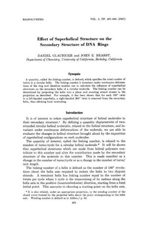 Effect of Superhelical Structure on the Secondary Structure of DNA Rings