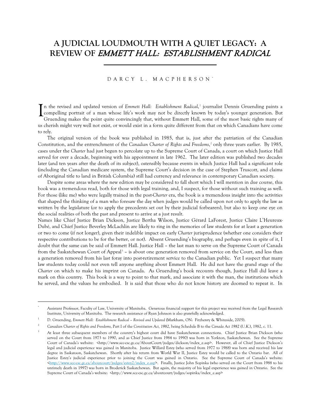 Review of Emmett Hall: Establishment Radical