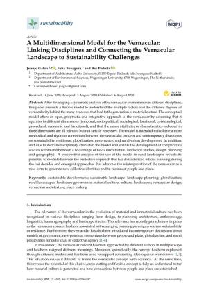 A Multidimensional Model for the Vernacular: Linking Disciplines and Connecting the Vernacular Landscape to Sustainability Challenges