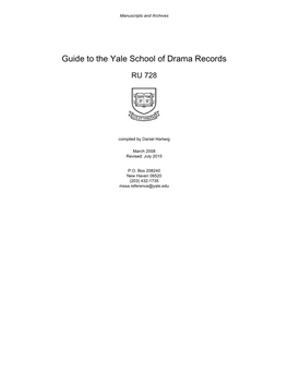 Guide to the Yale School of Drama Records