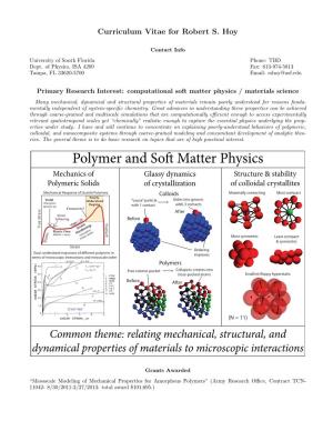 Polymer and Softmatter Physics