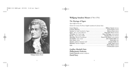 Wolfgang Amadeus Mozart (1756–1791) the Marriage of Figaro