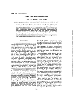 Growth Zones in the Echinoid Skeleton