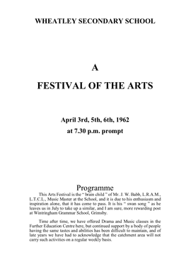 A Festival of the Arts