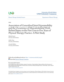 Association of Generalized Joint Hypermobility and the Occurrence of Musculoskeletal Work-Related Injury in the First Zero to Fi